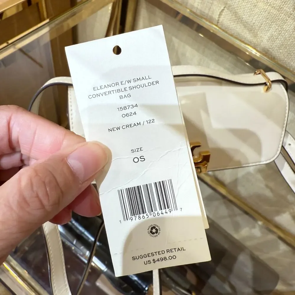 Tory Burch SMALL ELEANOR RECTANGULAR BAG 158734 $550 New Cream - Picture 9 of 9